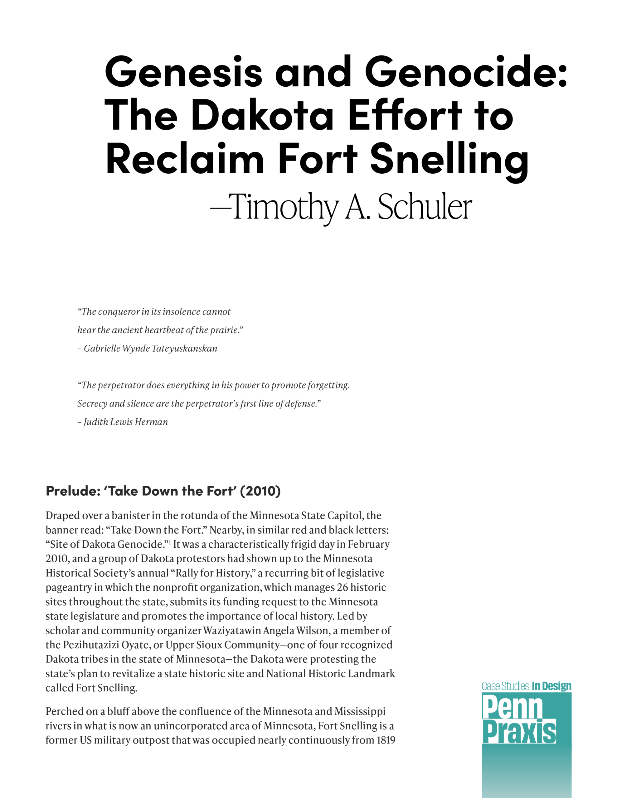 Link to read Genesis and Genocide: The Dakota Effort to Reclaim Fort Snelling on Manifold